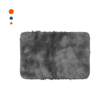 PACK2 ALFOMBRA RECTANGULAR DE 40X60CM Y SUPERFICIE PELUCHE NEGRO Y PLOMO Y+REGALO STICKER - 2