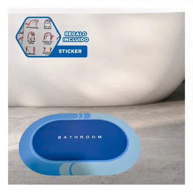 TAPETE OVALADO PARA HOGAR Y CASA CON USO DIARIO EN DORMITORIO SALA CELESTE Y+REGALO STICKER - 1