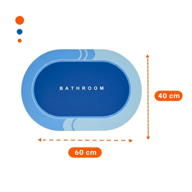 TAPETE OVALADO PARA HOGAR Y CASA CON USO DIARIO EN DORMITORIO SALA CELESTE Y+REGALO STICKER - 4