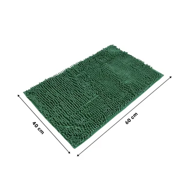 PACK6 TAPIZ RECTANGULAR ANTIDESLIZANTE MICROFIBRA 40X60CM VERDE OSCURO PARA BANO Y+PAPEL REGALO - 4