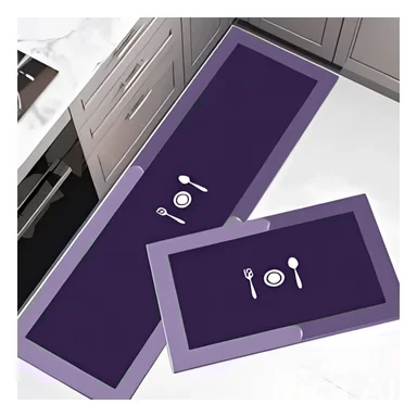 PACK2 TAPETE DE PISO CON FUNCION ANTIDESLIZANTE PARA COCINA MORADO - 2