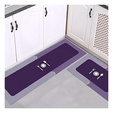 PACK2 TAPETE DE PISO CON FUNCION ANTIDESLIZANTE PARA COCINA MORADO - 3