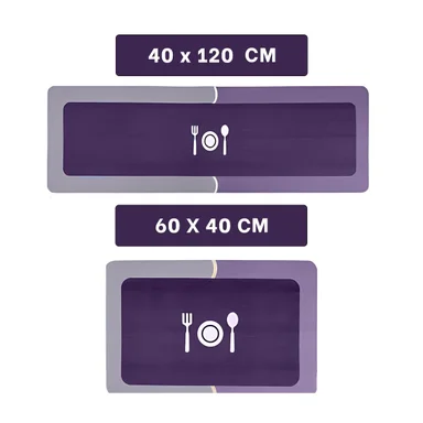PACK2 TAPETE DE PISO CON FUNCION ANTIDESLIZANTE PARA COCINA MORADO - 4