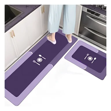 PACK2 TAPETE DE PISO CON FUNCION ANTIDESLIZANTE PARA COCINA MORADO - 5
