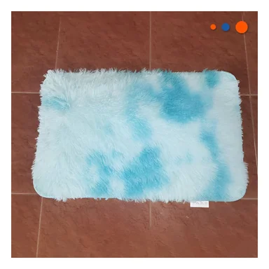 PACK4 ALFOMBRILLA CELESTE Y BLANCO RECTANGULAR DIMENSIONES 40X60CM PELUCHE Y+REGALO STICKER - 5