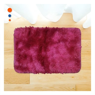 PACK2 ALFOMBRA DIMENSIONES 40X60CM CON ACABADO PELUCHE RECTANGULAR FUCSIA Y GUINDA - 2