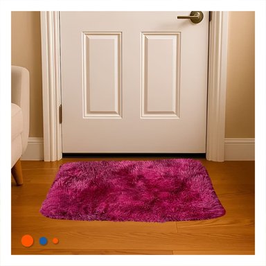 PACK2 ALFOMBRA DIMENSIONES 40X60CM CON ACABADO PELUCHE RECTANGULAR FUCSIA Y GUINDA - 3