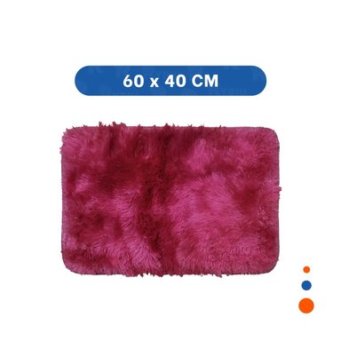 PACK2 ALFOMBRA DIMENSIONES 40X60CM CON ACABADO PELUCHE RECTANGULAR FUCSIA Y GUINDA - 4