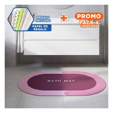 PACK4 ALFOMBRILLA OVALADA ROSADA PARA ESPACIOS DE CASA Y HOGAR AGRADABLE Y+PAPEL REGALO - 1