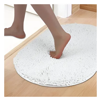 ELEMENTO DECORATIVO OVALADO DE MICROFIBRA 40X60CM CREMA PARA PISO DE BANO Y+PAPEL REGALO - 3