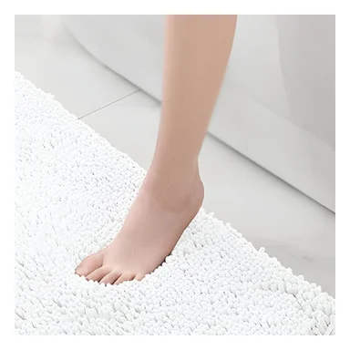 ELEMENTO DECORATIVO OVALADO DE MICROFIBRA 40X60CM CREMA PARA PISO DE BANO Y+PAPEL REGALO - 5