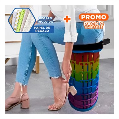 PACK2 REPOSERA PLEGABLE LIVIANA CON TAPA AZUL MULTICOLOR Y+PAPEL REGALO - 1