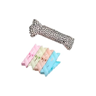 COLGADOR DECORATIVO DE ROPA Y CUERDA MULTICOLOR PARA CASA Y+REGALO STICKER - 3