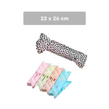 PACK12 COLGADOR DE ESPACIOS Y CUERDA MULTICOLOR PARA ROPA EN CASA - 4