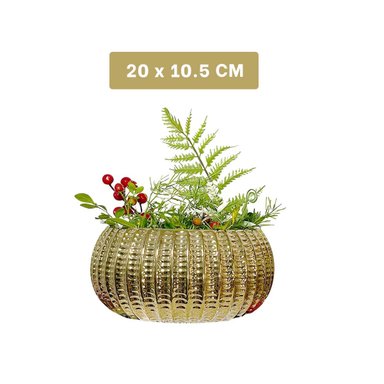 PACK6 RECIPIENTE MINIMALISTA CERAMICA GALVANIZADA 15X20X10.5CM DORADO - 4
