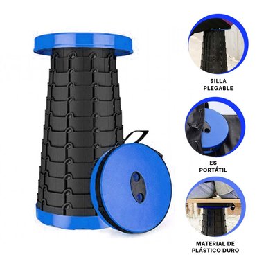 SILLA ERGONOMICA 3 SEGUROS PORTATIL TAPA AZUL CENTRO NEGRO PARA OFICINA Y CASA - 3