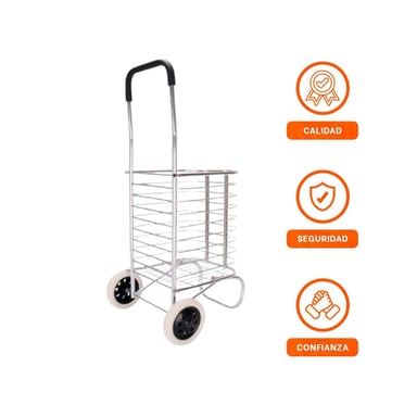 SOPORTE DE CARGA CERRADO PLEGABLE PLATEADO PARA MOVER OBJETOS VARIOS Y+LIGAS REGALO - 3