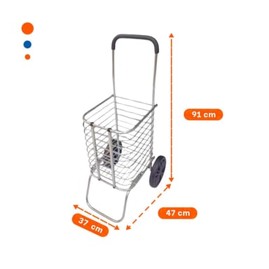 EQUIPO DE CARGA CERRADO PLEGABLE PLATEADO PARA TRANSPORTE PRACTICO EN CASA - 4