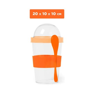 PACK4 VASO EN ANARANJADO PARA YOGURT Y CEREAL CON FORMATO 350 ML PRACTICO Y+PAPEL REGALO - 4