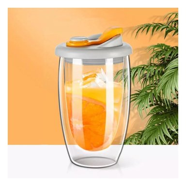 PACK12 RECIPIENTE DE VIDRIO DOBLE MODERNO CON TAPA 450 ML Y+REGALO STICKER - 3