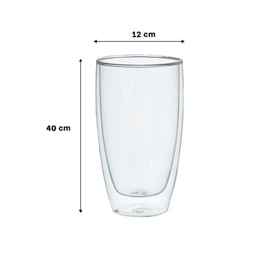 PACK2 TAZA 400ML PRESENTACION DOBLE CAPA EN VIDRIO BOROSILICATO TRANSPARENTE - 4