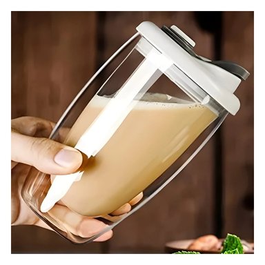 PACK12 TAZA PORTATIL DE VIDRIO DOBLE CON TAPA HERMETICA 450 ML TRANSPARENTE Y+PAPEL REGALO - 5