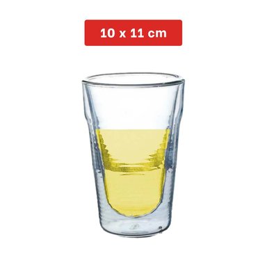 PACK2 VASO DOBLE CAPA EN VIDRIO BOROSILICATO TRANSPARENTE CAPACIDAD 260ML Y+PAPEL REGALO - 4