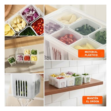 PACK6 CESTAS ESCURRIDORAS MULTIUSO 6 EN 1 BLANCO COCINA Y+PAPEL REGALO - 3