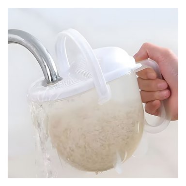 PACK6 RECIPIENTE COMPACTO DE ARROZ EN PLASTICO COLOR BLANCO PARA HOGAR - 2