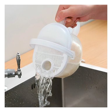 PACK6 RECIPIENTE COMPACTO DE ARROZ EN PLASTICO COLOR BLANCO PARA HOGAR - 5