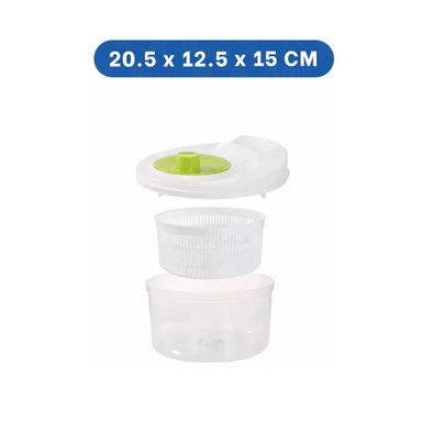 PACK6 CONTENEDOR GIRATORIO PARA ESCURRIR VERDURAS BLANCO CON VERDE DAY - 4