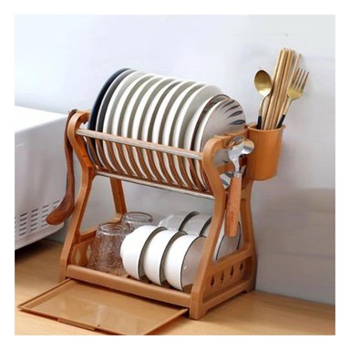 PACK12 ESCURRIDOR DE PLATOS MARRON CON DISEÑO DE TORRE PARA EL AHORRO Y+PAPEL REGALO - 3