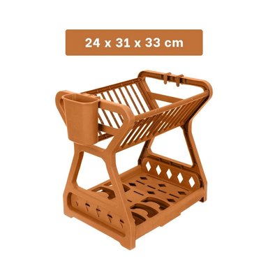PACK12 ESCURRIDOR DE PLATOS MARRON CON DISEÑO DE TORRE PARA EL AHORRO Y+PAPEL REGALO - 4
