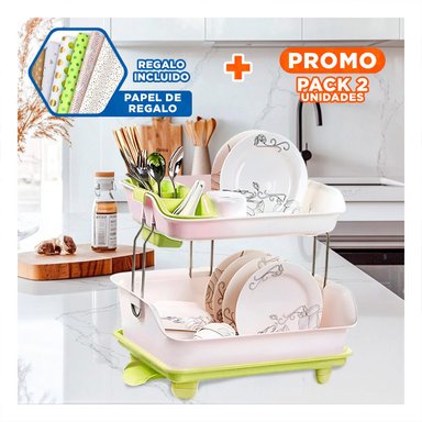 PACK2 EQUIPO DE LAVADO VERDE 2 NIVELES PARA CASAS CON MUCHA VITALIDAD REAL Y+PAPEL REGALO - 1