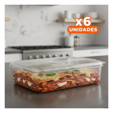 PACK6 UNIDAD ORGANIZADORA DE COCINA PARA FRUTAS 32X20X5CM TRANSPARENTE Y+REGALO STICKER - 1