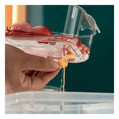 PACK6 UNIDAD ORGANIZADORA DE COCINA PARA FRUTAS 32X20X5CM TRANSPARENTE Y+REGALO STICKER - 3