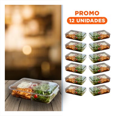 PACK12 CAJA DE COCINA CON AGARRE 30X16X6CM TRANSPARENTE Y+REGALO STICKER - 1