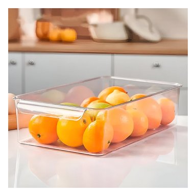 BANDEJA RECTANGULAR PARA FRUTAS Y VERDURAS CON ASAS 30X20X10CM TRANSPARENTE Y+PAPEL REGALO - 2