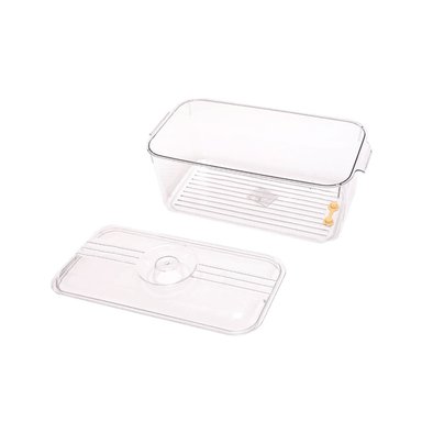 PACK4 CONTENEDOR ACRILICO 30X20X16CM TRANSPARENTE CON TAPA OVALADA ALMACENAJE Y+PAPEL REGALO - 3
