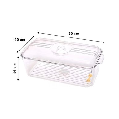 PACK2 CONTENEDOR ACRILICO 30X20X16CM TRANSPARENTE CON TAPA OVALADA Y ASAS Y+PAPEL REGALO - 4
