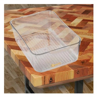 PACK2 CONTENEDOR ACRILICO 30X20X16CM TRANSPARENTE CON TAPA OVALADA Y ASAS Y+PAPEL REGALO - 5