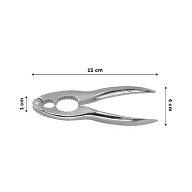 PACK2 PINZA COMPACTA PLATEADO PARA ROMPENUECES DE COCINA PROFESIONAL Y+PAPEL REGALO - 4