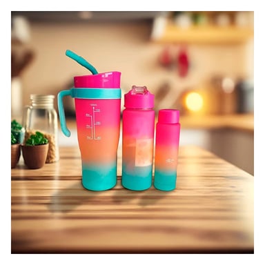 PACK2 UTENSILIO TRIO TRICOLOR 1200ML 800ML 300ML FACIL DE TRANSPORTAR Y+REGALO STICKER - 5