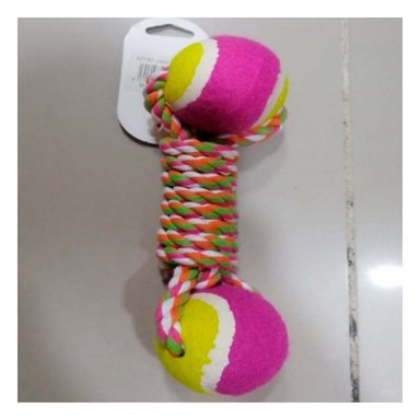 PACK2 CUERDA CON PELOTAS BICOLOR RESISTENTE ROSADO CON AMARILLO Y+REGALO STICKER - 3