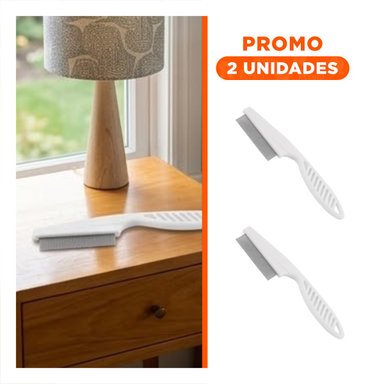 PACK2 RASTRILLO PROFESIONAL BLANCO FACILITA LA LIMPIEZA DE PULGAS DIARIA - 1
