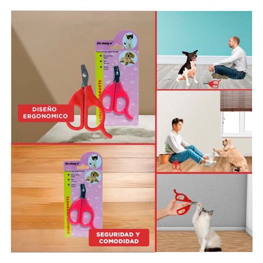PACK4 ALICATE PRACTICO PARA GATOS Y CACHORROS ROJO Y+REGALO STICKER - 2