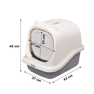 PACK2 ARENERO AMPLIO PLOMO CERRADO CON OREJITAS PARA GATO - 4
