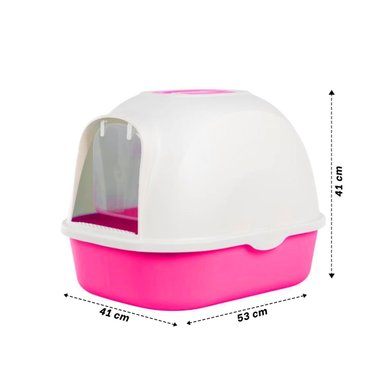 PACK2 CAJA SANITARIA DE GATO ROSADO CAT PARA ESPACIOS REDUCIDOS Y+REGALO STICKER - 4