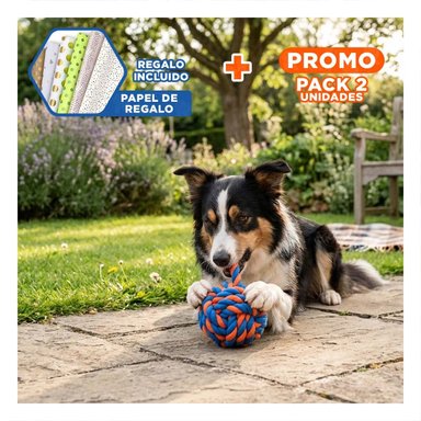 PACK2 HERRAMIENTA INTERACTIVA QUE FORTALECE ENERGIA DE MASCOTAS AZUL NARANJA Y+PAPEL REGALO - 1