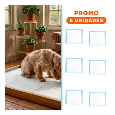 PACK6 TAPETE DE PISO 60X60 TALLA L CELESTE PARA MASCOTAS USO DIARIO EN CASA - 1